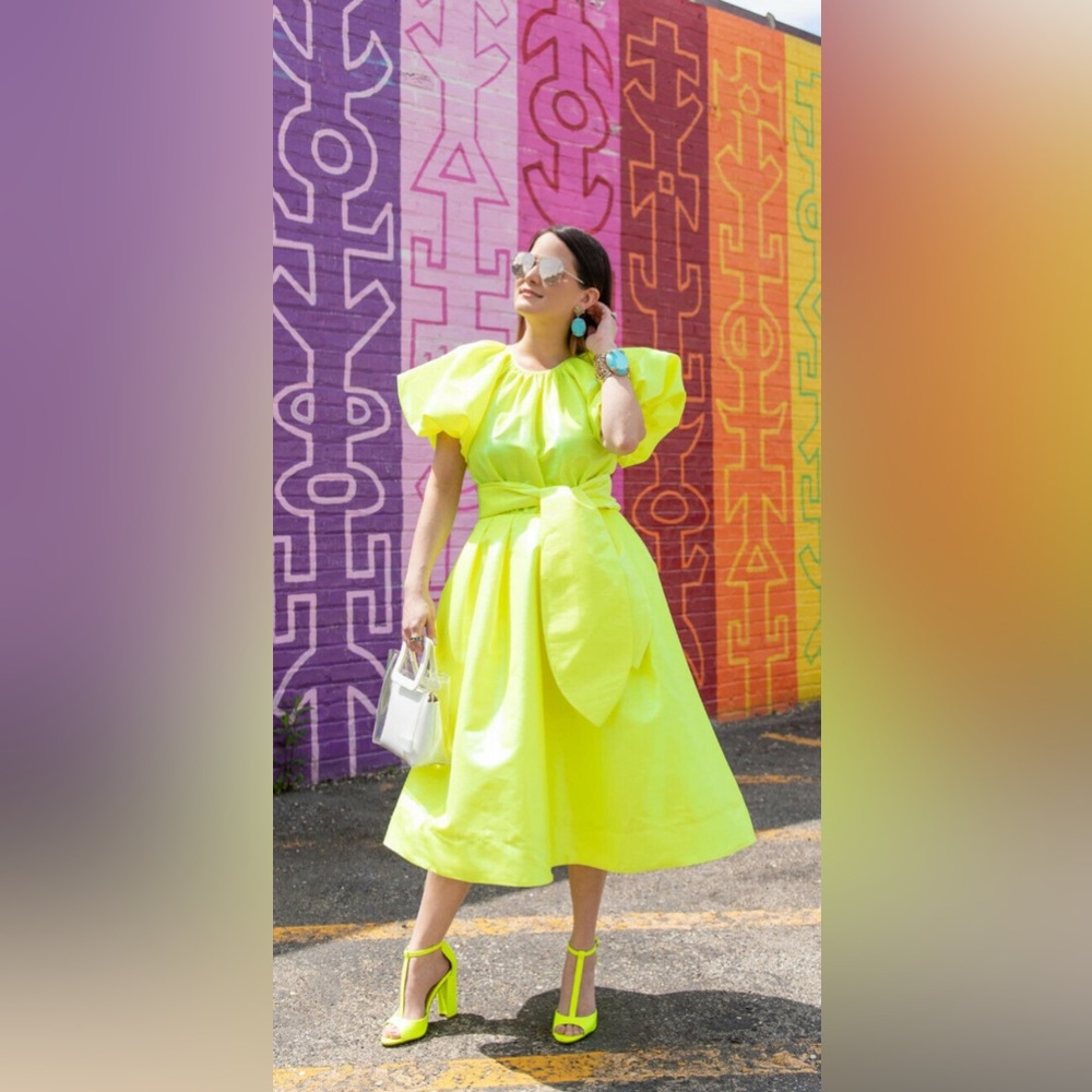 Yellow Iridescent Puff Sleeve Dress | Christopher John Rogers for Target